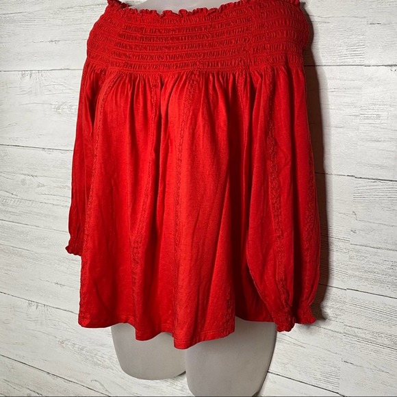 Ralph Lauren Off Shoulder Blouse Women Peasant Long Sleeve Embroidered Medium - Picture 4 of 10